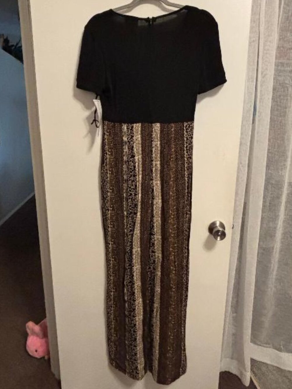 Dawn Joy Internat’l Jump Suit One Piece High Waist NWT 11-12 Black/Browns